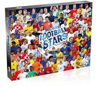 Winning Moves Puzzle 1000 Pieces World Football Stars + Poster - Stars du Football Mondial - Équipes emblématiques, Joueurs célèbres pour passionnés et Fans de Foot