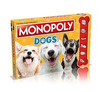 Winning Moves Jeu de société Dog Monopoly, jouez avec vos chiens préférés de Poméranie, Husky de Sibérie et Shiba Inu, 2 à 6 joueurs est un excellent cadeau pour les enfants de 8 ans et plus