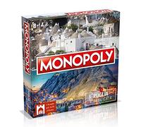 Winning Moves, Les Plus Beaux Villages d'Italie édition Puglia & Basilicate Monopoly, édition Italienne, Jeu Familial, Depuis 8 Ans +