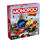 Winning Moves Monopoly Junior Miraculous en français Jeu De Société 5+ - Jeu de Plateau pour 2 à 6 Joueurs - Version Officielle inspirée de Ladybug et Chat Noir