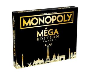 Winning Moves Monopoly Mega Paris Gold en français - Édition de Luxe Jeu de société 8 Ans + emblématique - Jeu de Plateau pour 2 à 6 Joueurs