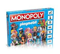Winning Moves Playmobil Monopoly Jeu de société, achetez des ensembles emblématiques Playmobil de l'écurie, du quartier général de la police au château de princesse et au bateau pirate crâne