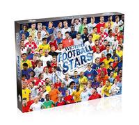Winning Moves Puzzle 1000 Pieces World Football Stars + Poster - Stars du Football Mondial - Équipes emblématiques, Joueurs célèbres pour passionnés et Fans de Foot