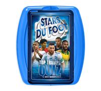 Winning Moves - Quiz Star du Foot - 500 questions illustrées - Jeu de société - Jeu de cartes - Format voyage - A partir de 8 ans - 2 à 6 joueurs -Version française, Bleu