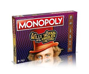 Winning Moves Willy Wonka et le jeu de société Monopoly Chocolate Factory, avancez vers Slugworth, Charlie Bucket and Furnace et échangez votre chemin vers le succès, excellent cadeau pour les 8 ans e