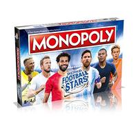 Winning Moves World Football Stars Monopoly Jeu de société Jouez avec Cristiano Ronaldo, Lionel Messi, Harry Kane et Salah, Cadeau pour Enfants de 8 Ans et Plus, Bleu