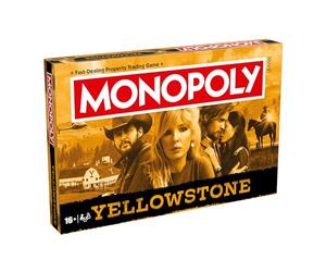Winning Moves Yellowstone Monopoly Jeu de société, Advance to Dutton Ranch Main House, Summer Camp and Trade Your Way To Success, excellent cadeau pour les enfants de 16 ans et plus