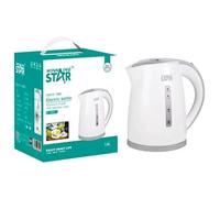 Winning Star Bouilloire Électrique, 1,8 L, Blanc, Acier Inoxydable, 22 cm x 15,5 cm