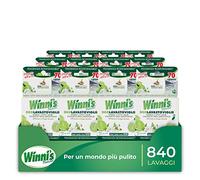 Winni's - Désodorisant pour lave-vaisselle, 840 lavages, élimine les mauvaises odeurs, parfum citron vert et fleurs de pomme, avec matières premières d'origine végétale et bio, 12 paquets