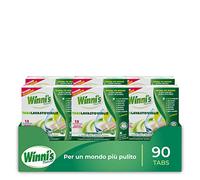 Winni's - Plaquettes pour Lave-vaisselle, 90 Tabs, Détergent Multiaction, Dégraissant, Anti-odeur et Brillant, Parfum Citron, Paquet de 6