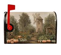 Winnowing Couvertures magnétiques de boîte aux lettres rustique, motif tournesols, citrouilles, tons de terre, pour extérieur, jardin, cour, 53,3 x 64,9 cm