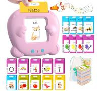 Winnrok Cartes d'apprentissage de l'allemand et de l'anglais,Jouets d'éveil linguistique pour Enfants de 2 à 6 Ans,224 Mots 112 Feuilles Cartes d'apprentissage