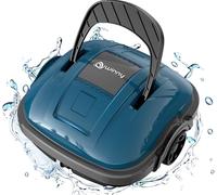 WINNY POOL CLEANER Robot Piscine sans Fil pour Piscine Hors Sol Jusqu'à 80m², Stationnement Automatique | Double Motorisation Aspirateur Robot Piscine 100 Mins d'Aspiration Puissante Robot Bleu Foncé