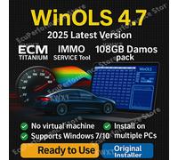 Winols 4.7 + ECM TITANIUM 26100 logiciel d'outil de programmation ECU + fichiers Damos de 93 Go + outil de service Immo V1.2 + guide vidéo de perte ALL IN one link