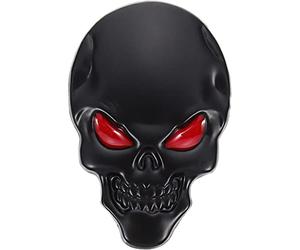 WINOMO 3D en métal Noir Tête de Mort Autocollant Auto Logo Emblème Badge Autocollant