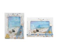 WINOMO Lot de 2 cadres photo en bois de 15,2 cm - Style nautique - Décoration nautique