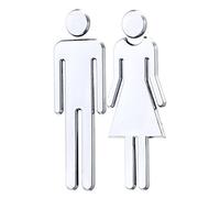 WINOMO 1 Paire de Toilette WC Autocollant Amovible 3D Miroir Vinyle Art Wall Sticker Hommes Femmes Wall Art Autocollants pour Bar École ()