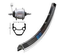 WINORA Roue arrière complète 28x1.75 EXAL XP19 NEXUS SG-8C20 135MM 8V (622-19) 3