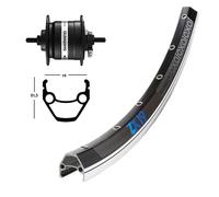 Winora Zx 19 Dynamo Shimano Dh3n31 26´´ Front Wheel Noir 9 x 100 mm Black / Silver