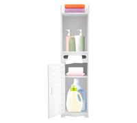 WINPANG Armoire de salle de bain avec porte-papier toilette - Design fin à plusieurs niveaux - Matériau PVC blanc - Peu encombrant pour salle de bain, cuisine et salon