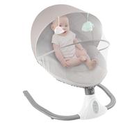 WINPANG Chaise à bascule pour bébé avec musique et télécommande - Balançoire électrique pour bébé avec USB, Bluetooth et housse en tissu gris pour bébé de 0 à 18 mois