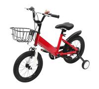 WINPANG Vélo pour enfant de 3 à 5 ans, rouge, avec roues stabilisatrices, pédale antidérapante et panier utile, pour filles et garçons de 3 à 5 ans