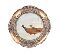 WINPLUS+ Cadre photo vintage rond de 10,2 x 10,2 cm, antique, avec mobilier floral en relief vert rouille, décoration de style rétro, affichage mural et de table, galerie d'art (bronze)