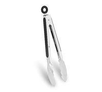 WINPOST Pince de cuisine en acier inoxydable de 27 cm et poignée antidérapante résistante à la chaleur - Idéal pour cuisiner, salade, grillades et barbecue (27 cm, noir)