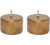 WInQ - Cylindre pour lampe à huile 10x10cm or - 2 pièces - Remplacement idéal des bougies, mèche et entonnoir inclus