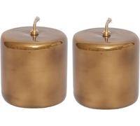 WInQ - Cylindre pour lampe à huile 7x10cm cm or - 2 pièces - Remplacement idéal des bougies, mèche et entonnoir inclus