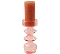 WinQ Joyeux bougeoirs ronds en verre rose pâle - 7x15,5cm- Bougeoir en verre pour 1 bougie