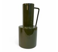 WinQ - Vaas Lunar 15 cm de haut et 32 cm, élégant vase vert en métal avec poignée pour fleurs et décoration