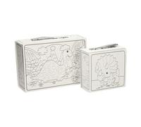 Wins Holland Set de bricolage Dino Valises - Colorez votre propre ensemble de valises, 2 pièces