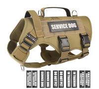 WINSEE Harnais pour Chien de Service pour Chien de Taille Moyenne, Gilet Tactique Molle avec 10 Patchs pour Animaux de Compagnie, Harnais Robuste pour l'entraînement, la Chasse, la Marche