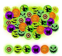 Winsegom Lot de 36 boules rebondissantes pour Halloween, boules rebondissantes phosphorescentes, fournitures de fête d'Halloween, jouets de fête lumineux et sacs à friandises, accessoires de fête ou