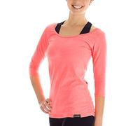 WINSHAPE Fitness Yoga T-Shirt à Manches 3/4 Femme, Corail Fluo, m