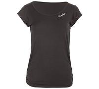 WINSHAPE Shirt à Manches Courtes Ultra léger pour Femme Aet106, Slim Style Fitness Yoga Pilates Débardeur, Noir, XXL