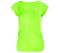 WINSHAPE Shirt à Manches Courtes Ultra léger pour Femme Aet106, Slim Style Fitness Yoga Pilates Débardeur, Vert Fluo, L