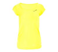 WINSHAPE Aet106 T-Shirt à Manches Courtes pour Femme Super léger et Fonctionnel Slim Style Fitness Yoga Pilates Débardeur, Jaune fluo, L