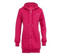 WINSHAPE Veste à Capuche Longue et Douillette J006 avec Fermeture éclair 2 Voies Sweatshirt, Rose foncé, L Femme