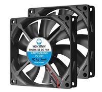 WINSINN Lot de 2 ventilateurs 80 mm 24 V sans balais 8015 80 x 15 mm pour refroidissement de boîtier d'ordinateur, processeur, routeur, récepteur, DVR, Playstation, Xbox - 2 broches - Haute vitesse