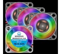 WINSINN Lot de 4 ventilateurs hydrauliques à LED couleur 25 mm 5 V sans balais 2510 25 x 10 mm