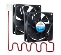 WINSINN Ventilateur CC 80 mm 12 V 8020 double roulement à billes de refroidissement sans balais 80 x 20 mm 2 broches (lot de 2)