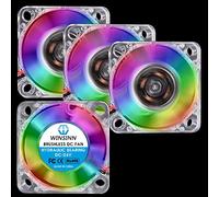 WINSINN Ventilateur LED couleur 30 mm 24 V roulement hydraulique sans balais 3010 30 x 10 mm - Haute vitesse (lot de 4)