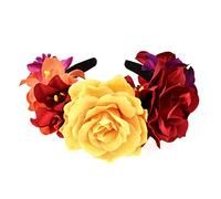 Winslet Couronne de fleurs - Couronne de cheveux - Pour femme et fille - Pour mariage et fête, Rose rouge., 1 stück (1er Pack)