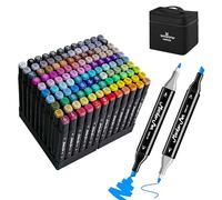 WINSONS 120 Couleurs Marqueur, Feutre a Alcool, Feutre Coloriage, Séchage Rapide et Non Toxique, Convient à Une Utilisation Sur Diverses Surfaces