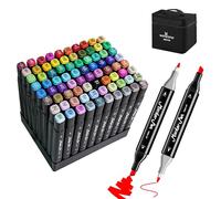 WINSONS Lot De 80 Feutre A Alcool - Feutre Double Pointe - Eutre Coloriage - Parfaits Pour La Peinture, Le Design, Le Marquage