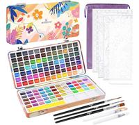 WINSONS Set De Peinture Aquarelle - 138 Couleurs Vives, Set D'aquarelle De Voyage Avec Mini Palette, Pinceaux Et Papier Aquarelle, Non Toxique