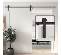 WINSOON 274CM 9FT Rail Porte Coulissante Kit Porte Roller Système de Black Rail Kit Portes Coulissantes, I Forme, Porte Non Incluse