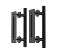 WINSOON 30CM Poignée de Porte Coulissante 2 Pcs, Noires Avec Poignée de Porte Coulissante, Grande Taille Rustique, Convient pour Portails, Garages, Armoires